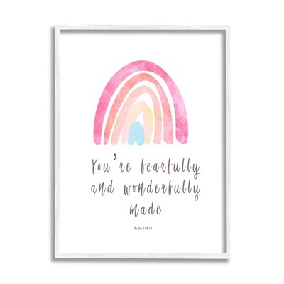 Stupell Industries Psalm 139:14 Rainbow Framed Giclee Art