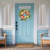 Northlight Rose and Peony Artificial Floral Spring Wreath, Pink and Yellow - 22-Inch - 3 of 4