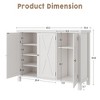 Farmhouse Shoe Storage Cabinet with 3 Barn Door Design, 4-Tier Shoe Cabinet with Side Cabinet - 3 of 4