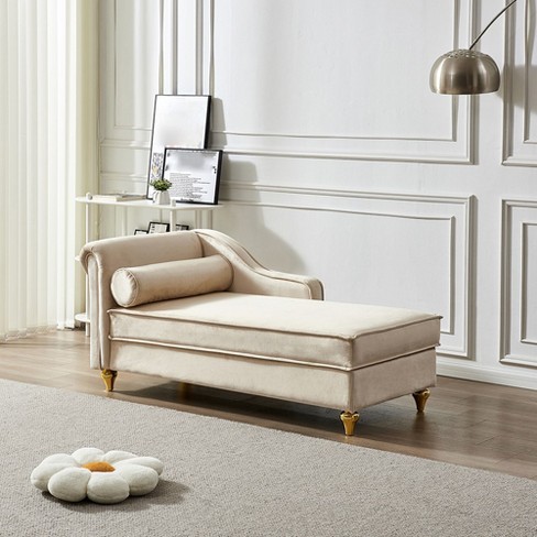 Upholstery Chaise Lounge Chair With Storage Modern Velvet Arm Chaise Lounge Sleeper Lounge Sofa Couch For Bedroom Office Living Room Target