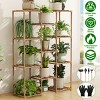 SEVOBAL Plant Stand Indoor Homroll Large 11 Tier Tall Carbonized Wood Plant Stands Shelf for Outdoo Durable and DIY Plant Holder Multi Flower Stands - 4 of 4