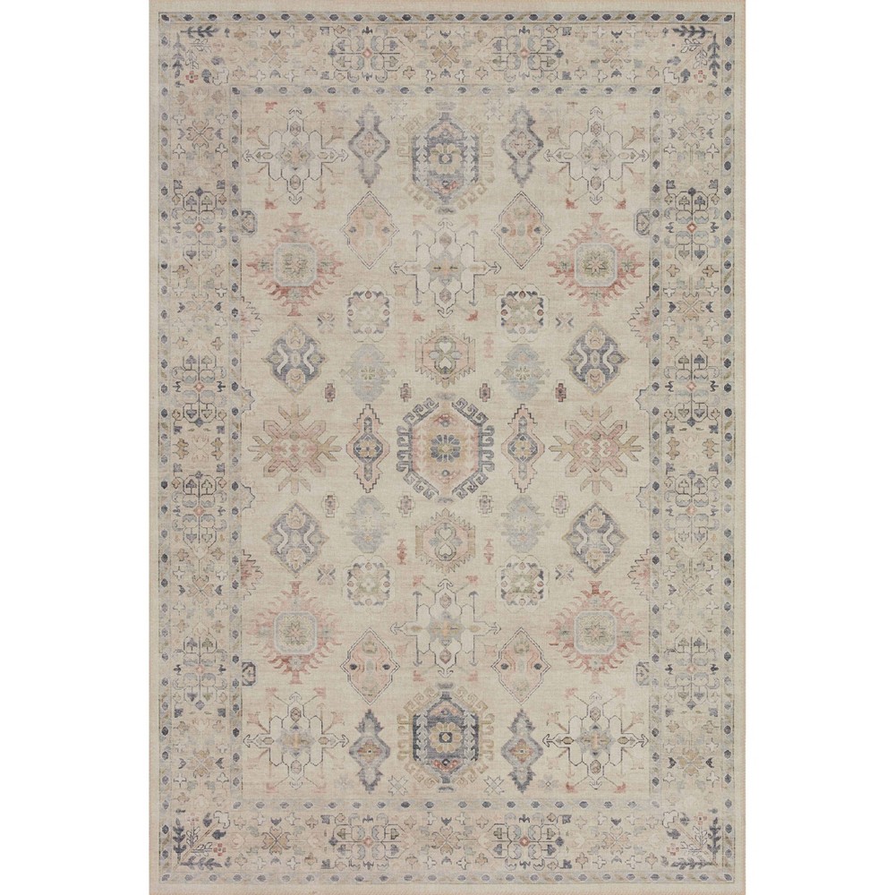 Photos - Area Rug 2'x5' Hathaway Rug Beige - Loloi Rugs: Traditional Medallion Pattern, Indoor Flat Pile, Machine Made, Canvas Backing