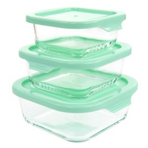 Gibson 6 Piece Glass Storage Containers with Lids in Mint - 1 of 4