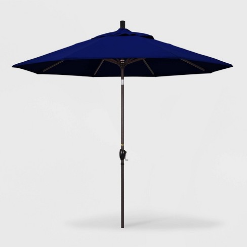 9 Pacific Trail Patio Umbrella Push Button Tilt Crank Lift Sunbrella True Blue California Umbrella Target