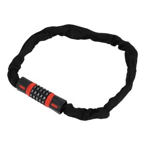 Unique Bargains Security Chain Combination Padlock Resettable 5 Digit Bike Lock Black Red 35.43" - 1 of 4