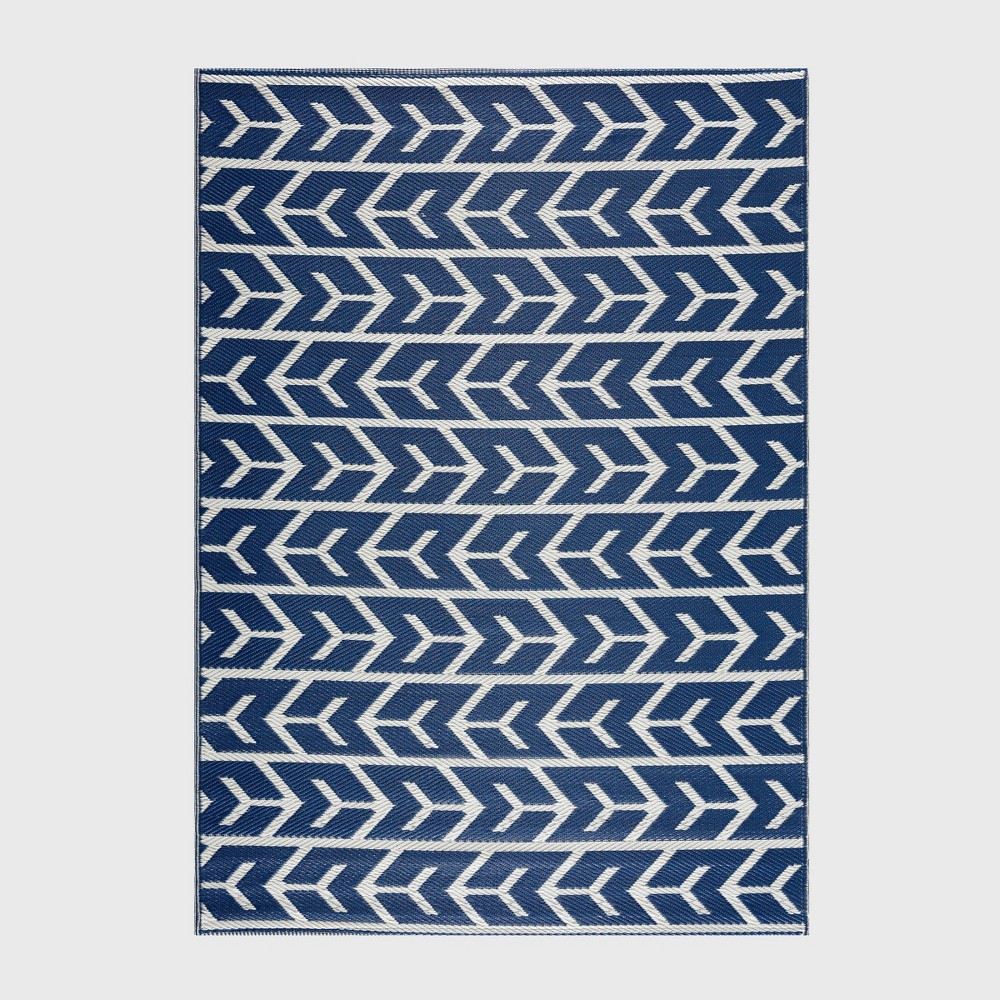 Photos - Area Rug Playa Rug 5'x7' Amsterdam Recycled Plastic Indoor Outdoor Floor Mat Navy a