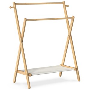 Bamboo Kids' Hangers - M Size: Natural, Durable & Safe for Children's Clothes - 1 of 4