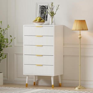 5 Drawer Dresser, Closet Dressers Chest of Drawers, Storage Chest Cabinet Organizer Unit, Clothes Storage Organizer, Small Nightstand - 1 of 4