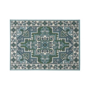 VisioGear Area Rug, 7'*5'3"’ Vintage Large Non-slip Rug For Living Room Kitchen Bedroom, Teal & Green, 84"*63"*0.16" - 1 of 4