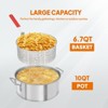 ROVSUN 10Qt Aluminum Fish Fryer Pot with Strainer Basket, Outdoor Fryer with 55,000 BTU Propane Gas Burner & Thermometer for Seafood & French Fries - 2 of 4