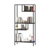 TiramisuBest Metal Sideboard Cabinet with 4 Glass Doors, Steel Locker Buffet Cabinet for Kitchen, Coffee Bar & Living Room, Black - 2 of 4