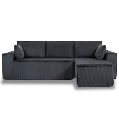 NicBex L-Shape Modular Sectional Sofa Couch,Corduroy Cloud Couch for Living Room,2 PIC Free Combination,No Assembly Required,Gray