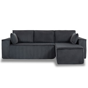 NicBex L-Shape Modular Sectional Sofa Couch,Corduroy Cloud Couch for Living Room,2 PIC Free Combination,No Assembly Required,Gray - 1 of 4
