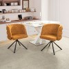 KWPZQEB Swivel Home Office Chairs Set of 2, Modern Chenille Fabric Makeup Chair with Metal Base for Living Room, Bedroom - 4 of 4