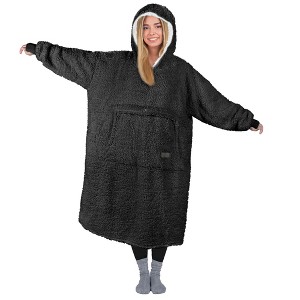 Catalonia Ultra Soft Warm Fleece Blanket Hoodie Sweatshirt for Woman Man, Full Body Fuzzy Cozy Lounging Pullover Adult Wearable Blanket, Cozy Gift - 1 of 4
