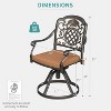 Jojoka Swivel Patio Dining Chairs Set of 2,Aluminum Patio Chairs with Detachable Cushionsfor Backyard,Brown - 2 of 4