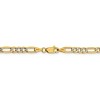 Black Bow Jewelry 3.25mm 14k Yellow Gold & Rhodium Hollow Pave Figaro Chain Bracelet - 3 of 4