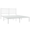 vidaXL Classic White Metal Bed Frame with Detailed Headboard, Powder-Coated Steel Construction - 3 of 4