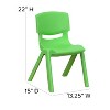 Emma and Oliver 2 Pack Plastic Stackable School Chair with 12"H Seat, Preschool Seating - 4 of 4