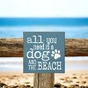 Slickblue Dog and Beach Wood Sign, Knotty Pine Material, Wall or Shelf Decor, Rustic Style, 7x7 Inches, Multiple Colors - 2 of 3