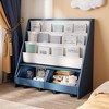Kids Bookshelf and Toy Storage Organizer, Multifunctional 4 Tier Wooden Kids Book Shelf with Bookcase Display Stand in Kids Room - 3 of 4