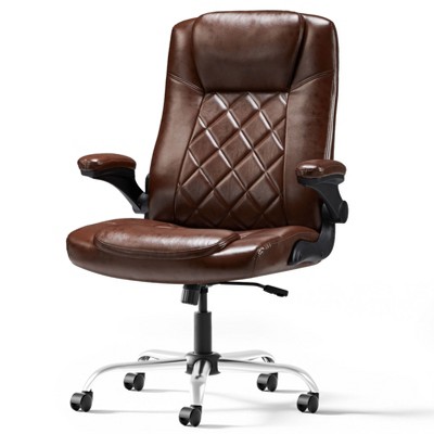 Rbied Ergonomic Executive Office Chair Home Desk Chair with Flip-Up Arms, 360° Rotation, Adjustable Backrest and Height