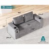 AMERLIFE Loveseat Sofa with USB Ports, Cup Holders & Hidden Storage, Modular Sectional Couch(Gray) - 2 of 4