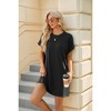 BLUEMING Womens T Shirt Dresses Crew Neck Mini Dresses Casual Short Sleeve Loose Flowy Dress with Pockets - 4 of 4