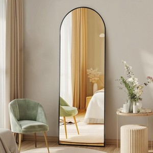 Beautyolove 64"x21" Arched Full Length Mirror Floor Mirrors,Black - 1 of 4