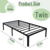 MAYEERTY 14"H Twin Size Bed Frames Metal Platform Bed No Box Spring Needed£¬Under Bed Storage, Black - 2 of 4