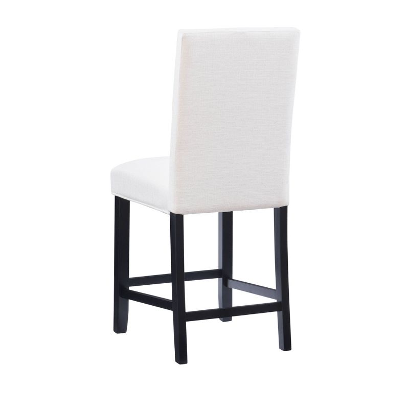 24&#34; Stewart Padded Back and Seat Faux Leather Upholstered Counter Height Barstool - Glitz White - Linon, 6 of 11