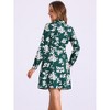 INSPIRE CHIC Women's Lapel Button Down Belted Mini Vintage Polka Dots Floral Shirt Dress - 4 of 4