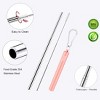 Itopfox 2 Pack Reusable Collapsible Stainless Steel Drinking Straws with Case, Cleaning Brush & Keychain for Travel, Cruise Ship Essentials - 2 of 4