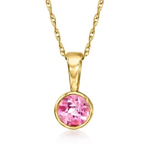 Pure Collection by Ross-Simons 0.30 Carat Pink Topaz Pendant Necklace in 14kt Yellow Gold - 1 of 4