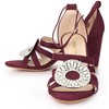 Allegra K Women's Crystal Rhinestone Buckle Chunky Heel Sandal - 3 of 4