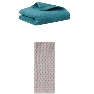 REGALWOVEN Solid Absorbent Soft Cotton Hand Towels for Bathroom Hotel and Spa 13" x 30" 2 Pcs