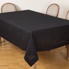 70"x120" Tablecloth with Hemstitch Border Design Black - Saro Lifestyle: Elegant, Machine Washable, Polyester - 2 of 4
