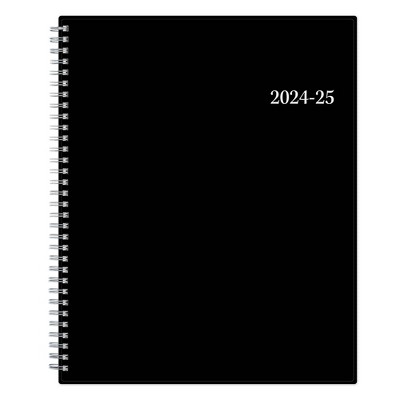 Blue Sky 2024-25 Weekly/Monthly Planner 11"x8.5" Wirebound Black: Agenda, Calendar, Adult Stationery, July-June