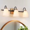 LNC Jacarmellia Polished Gold  and Matte Black with White Fabric  Modern Vanity Lights ,1Light/2 Light/3 Light/4 Light - 2 of 4