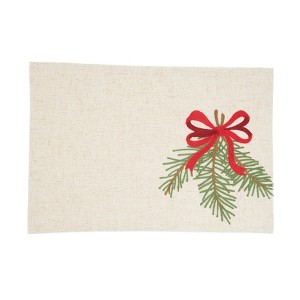 Saro Lifestyle Linen Blend Frosted Pine Placemat (Set of 4), 13"x19", Natural - 1 of 4