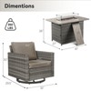Buenhomino 5 Pieces Patio Wicker Furniture Set - 4 Outdoor Swivel Rocker Glider Chairs with Fire Pit Table, Warm Patio Conversation Set - 3 of 4