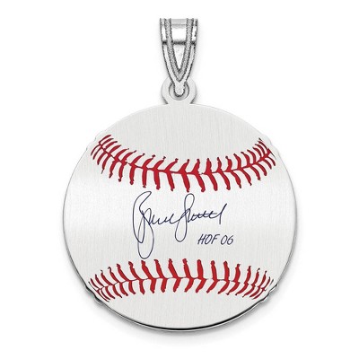 Black Bow Jewelry Sterling Silver Bruce Sutter Signature SM Enamel Baseball Pendant