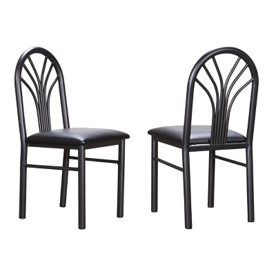 Set of 2 Thayer Metal Side Chairs Black - Linon