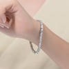Guili Sterling Silver Rhodium Plated Clear Cubic Zirconia Tennis Bracelet, Sleek and Elegant Design with Sparkling Stones for Timeless Style - 3 of 3