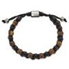 Chisel Stainless Steel Brushed Tiger's Eye and Black Agate Black Nylon Adjustable Bracelet - 2 of 3