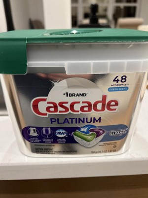 Cascade Fresh Scent Platinum Dishwasher Detergent Actionpacs + Cleaner Pods  - 48ct : Target
