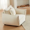 Modern Office Room Single Sofa Accent Chair,Chenille Fabric Upholstered Armrests Chair,Solid Wood Bedroom Lounge Chair-Cuddlewood - 2 of 4