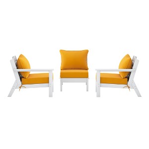 WestinTrends Avalon Outdoor Patio HDPE Loveseat Sofa with Patio Cushions - 1 of 4