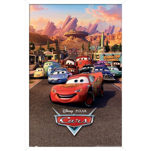 Trends International Disney Pixar Cars - One Sheet Framed Wall Poster  Prints White Framed Version 22.375\