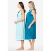Only Necessities Women's Plus Size 2-Pack Sleeveless Nightgown - 4 of 4